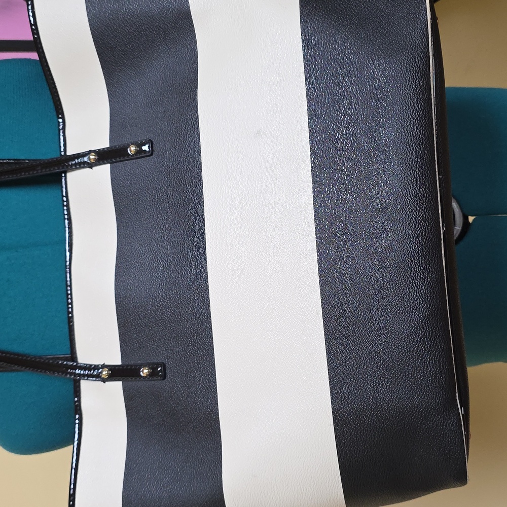 Kate Spade Black and White Striped Tote Bag - Picture 6 of 16